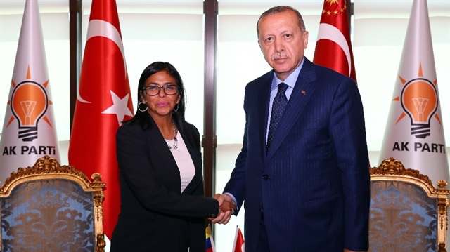 Cumhurbaşkanı Erdoğan, Venezuela Cumhurbaşkanı Yardımcısı ile bir araya geldi. 
