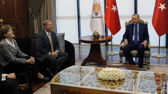 Cumhurbaşkanı Erdoğan, , ABD'li Senatörler Graham ve Shaheen'i kabul etti