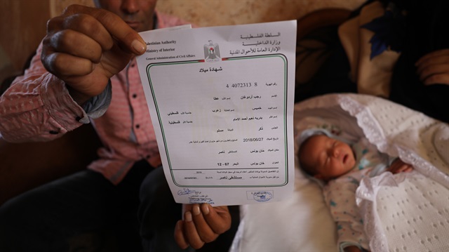 Gazzeli çift, Cumhurbaşkanı Erdoğan'ın seçim başarısını kutlamak için yeni doğan oğullarına 'Recep Erdoğan' ismini verdi.