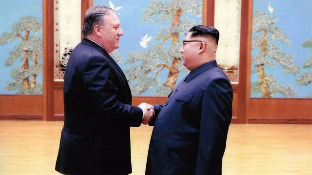 ABD Dışişleri Bakanı Mike Pompeo ile Kuzey Kore lideri Kim Jong-un