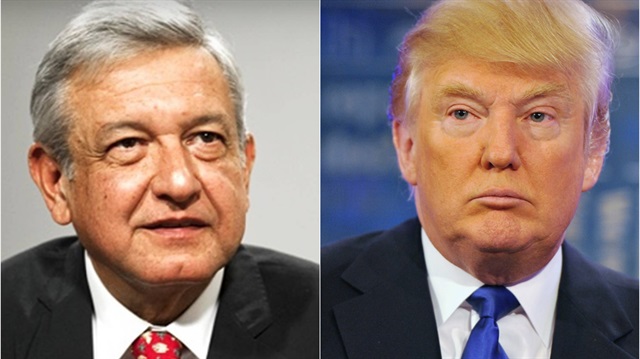 Meksika Devlet Başkanı  Andres Manuel Lopez Obrador ve ABD Başkanı Donald Trump