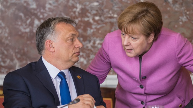 Macaristan Başbakanı Viktor Orban ile Almanya Başbakanı Merkel