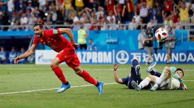 Chadli'nin Belçika'yı çeyrek finale taşıdığı gol anı.
