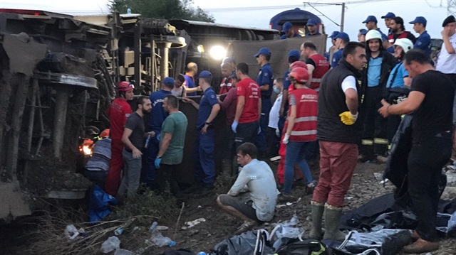 Tekirdağ'daki tren kazasından görüntüler