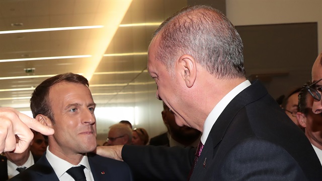 Fransa Cumhurbaşkanı Emmanuel Macron ve Cumhurbaşkanı Recep Tayyip Erdoğan 