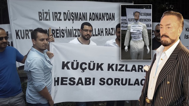Adnan Oktar mağdurları İstanbul Emniyet'i önünde açıklamada bulundu.