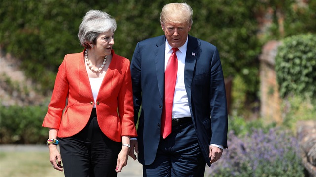 Britain's Prime Minister Theresa May and U.S. President Donald Trump 