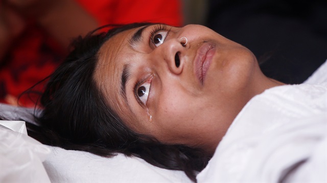 File Photo: Swati Maliwal, chairperson of Delhi Commission for Women, cries during her hunger strike protest demanding stricter laws for rape in India, in New Delhi, India.
