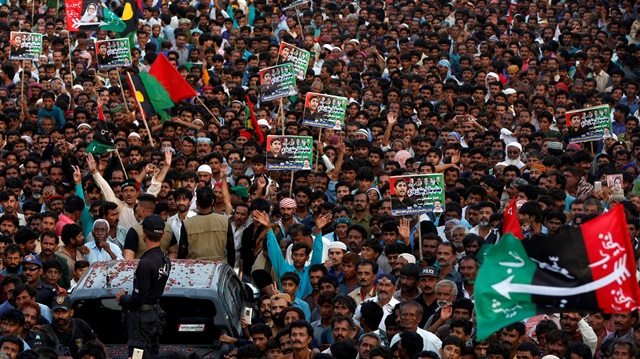 File Photo: A campaign rally for the election in Pakistan