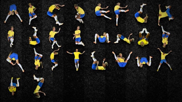 Neymar'ın hareketlerinden alfabe yapıldı.