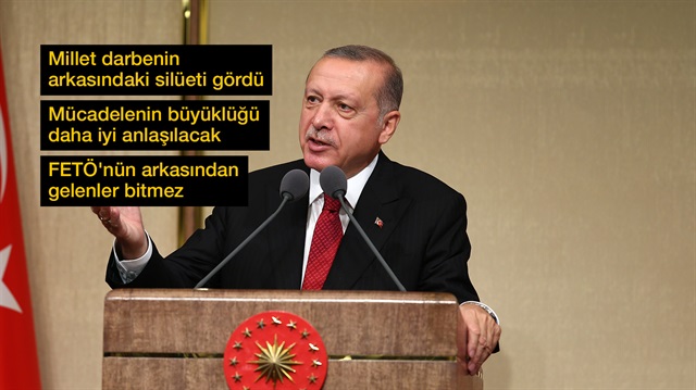 Cumhurbaşkanı Erdoğan şehit yakınları ve gazilere hitap etti.