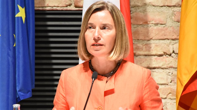 Federica Mogherini holds a press conference

