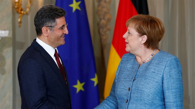 File photo: German Chancellor Angela Merkel receives the ambassador of Turkey to Germany