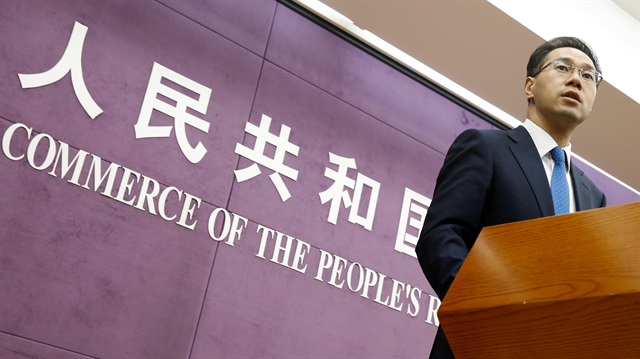 File photo: China's Ministry of Commerce spokesperson Gao Feng attends a news conference in Beijing