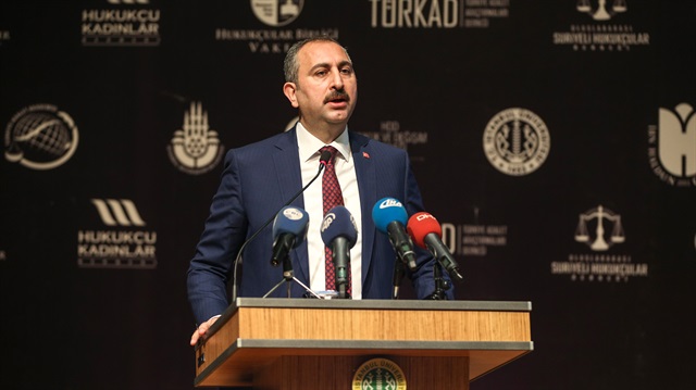 Justice Minister Abdulhamit Gül speaking at the International Struggle Against Coup and 15 July Symposium