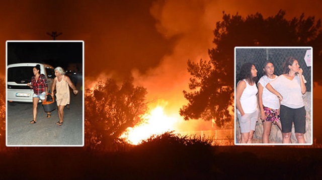 Bodrum'da yangın korku dolu anlar yaşattı