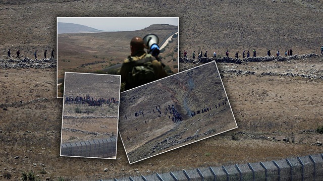 Esed rejiminin saldırılarından kaçan Suriyeliler, Golan Tepeleri yakınlarına doğru kaçtı. İsrail askerleri ise sınırda teyakkuzda. 