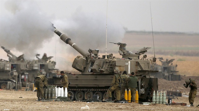 İzzeddin el-Kassam Tugaylarına ait olduğu belirtilen bir gözlem noktası, İsrail tankı tarafından vuruldu.
