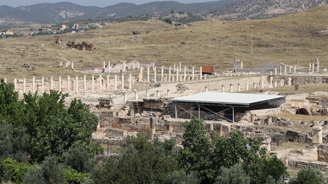 The villa, comprising 12 rooms, was discovered in Buldan district of Tripolis Ancient City 