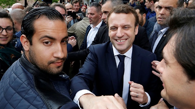 Alexandre Benalla ve Fransa Cumhurbaşkanı Emmanuel Macron 