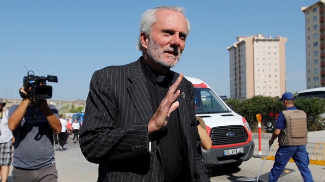 File Photo: U.S. pastor Bill Devlin arrives at Aliaga Prison and Courthouse complex in Izmir, Turkey.