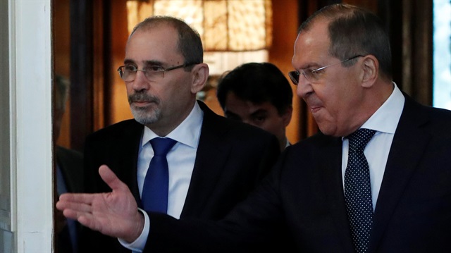 File photo: Russian Foreign Minister Sergei Lavrov and Jordanian Foreign Minister Ayman Safadi enter a hall during a meeting in Moscow, Russia.