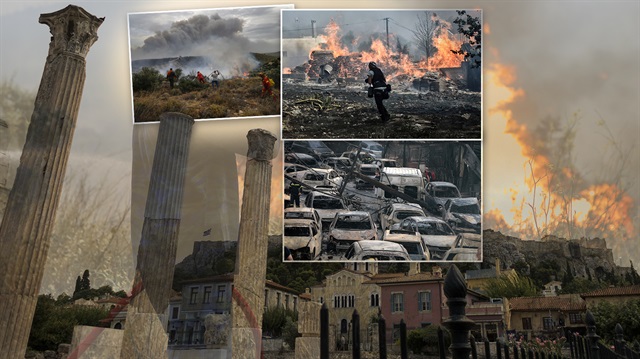 Yunanistan'daki yangın felaketinde ölü sayısı artıyor.