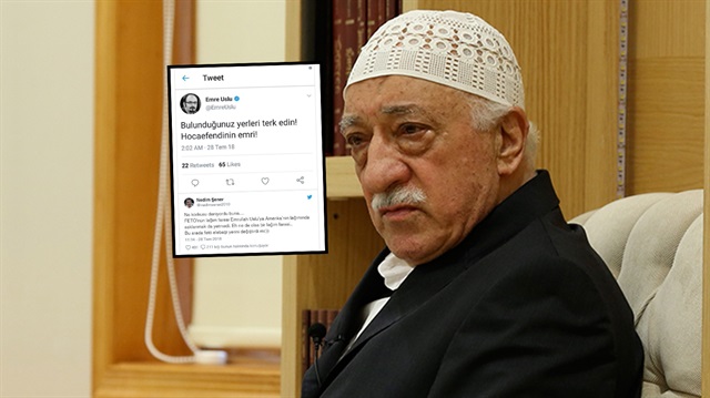 FETÖ elebaşının mesajını paylaşan örgüt mensubu Emre Uslu'ya gazeteci Şener yanıt verdi.