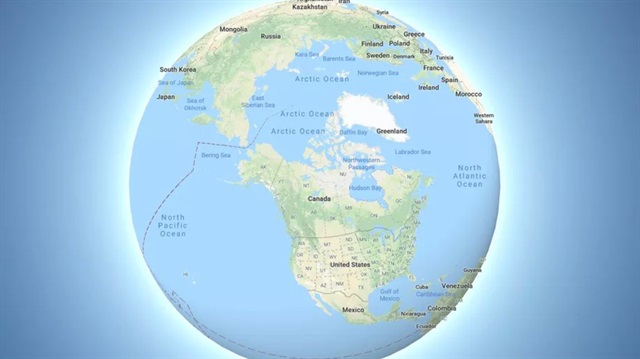 Dünya, Google Haritalar artık bu şekilde görünüyor. 