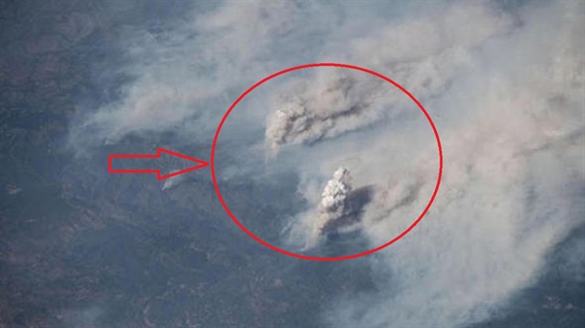 NASA, korkunç yangının görüntülerini paylaştı. 