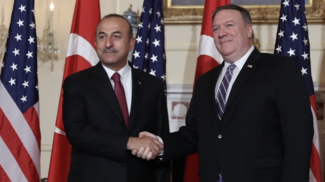 Dışişleri Bakanı Mevlüt Çavuşoğlu ve ABD Dışişleri Bakanı Mike Pompeo. 