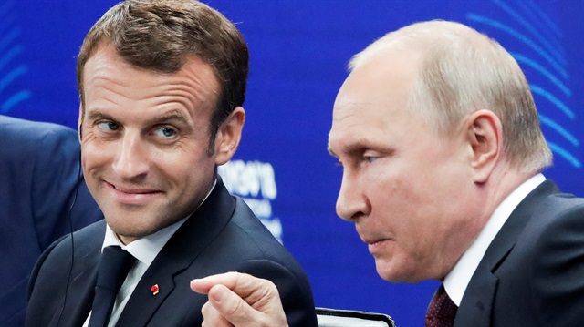 Russian President Vladimir Putin and his French counterpart Emmanuel Macron