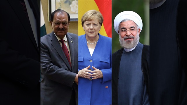 Pakistan Cumhurbaşkanı Memnun Hüseyin, Almanya Başbakanı Angela Merkel ve İran Cumhurbaşkanı Hasan Ruhani 