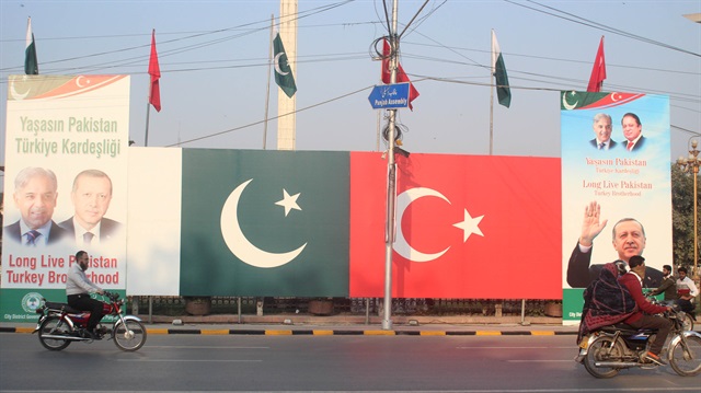File Photo: Pakistani and Turkish flags are displayed in Lahore, Pakistan.
