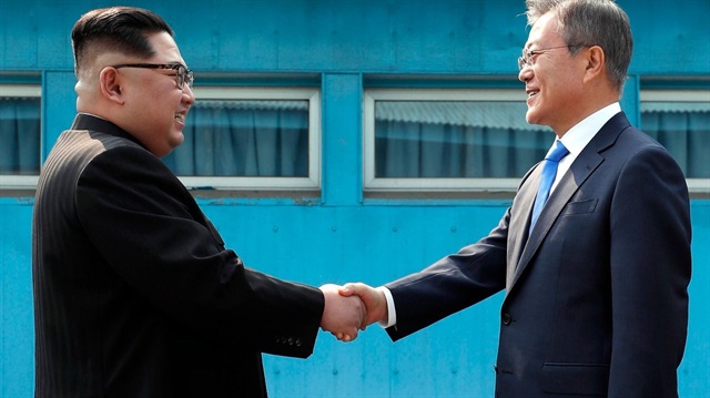 Kuzey Kore lideri Kim Jong Un ve Güney Kore Devlet Başkanı Moon Jae-in