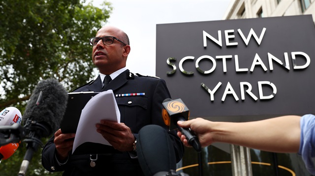 Assistant Commissioner of the Metropolitan Police Neil Basu speaks to the media after a car crashed outside the Houses of Parliament in Westminster, London, Britain, August 14, 2018. 