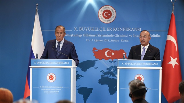 المؤتمر الصحفي بين وزيري الخارجية التركي والروسي