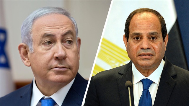 İsrail Başbakanı Binyamin Netanyahu ve Mısır'da darbeyle göreve gelen Abdulfettah El-Sisi