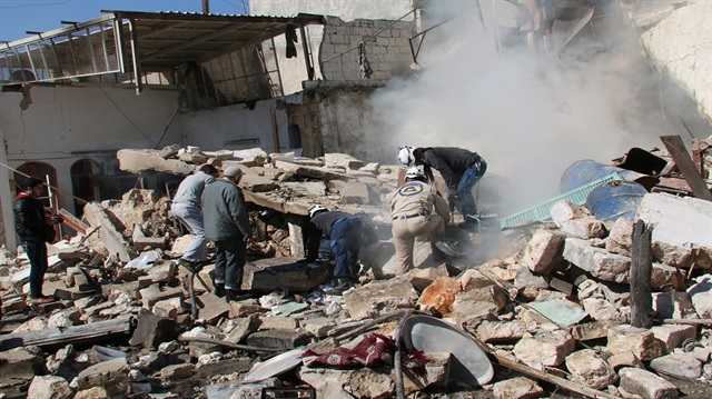 القصف الحربي على ادلب السورية