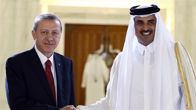 أردوغان خلال استقبال الشيخ تميم
