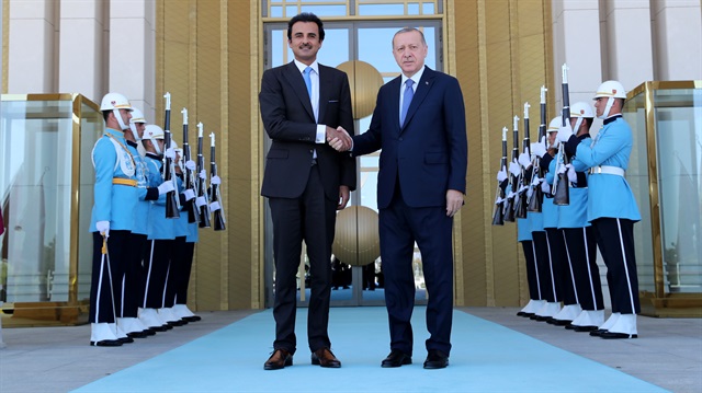 Başkan Erdoğan ile Katar Emiri  Al Sani, Ankara'da ikili bir görüşme gerçekleştirdi.