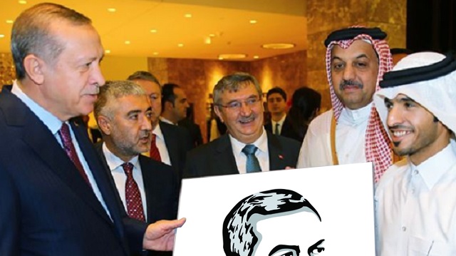 ​Katarlı ressam Ahmed bin Majed'in Erdoğan portresi yoğun ilgi görüyor.
