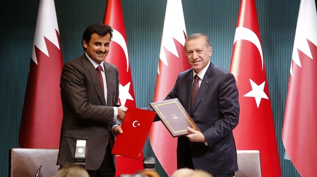 الشيخ تميم وأردوغان في لقاء سابق