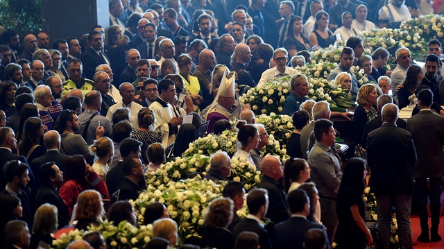 Archbishop of Genoa, Cardinal Angelo Bagnasco, is seen during the state funeral of the victims of the Morandi Bridge collapse, at the Genoa Trade Fair and Exhibition Centre in Genoa Italy August 18, 2018.