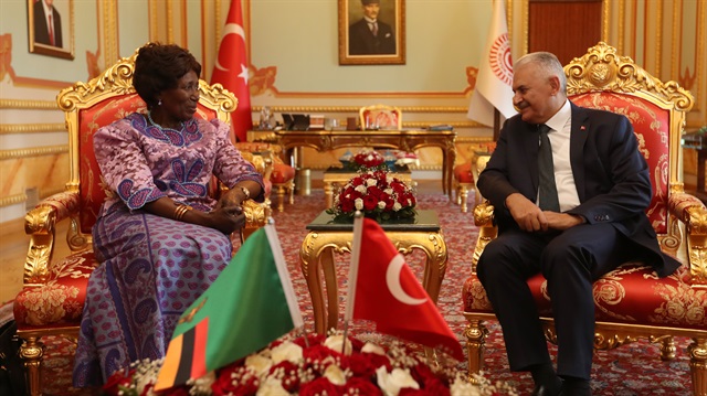 File photo: Binali Yildirim - Inonge Wina meeting in Ankara