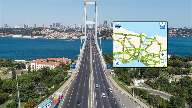 İstanbul'da şehir içindeki trafik büyük ölçüde azaldı