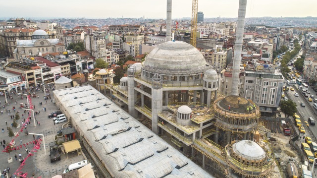 Taksim camisinin kaba inşaatı tamamlandı 