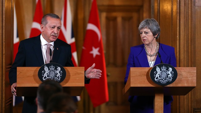 Turkish President Recep Tayyip Erdoğan and British Prime Minister Theresa May 