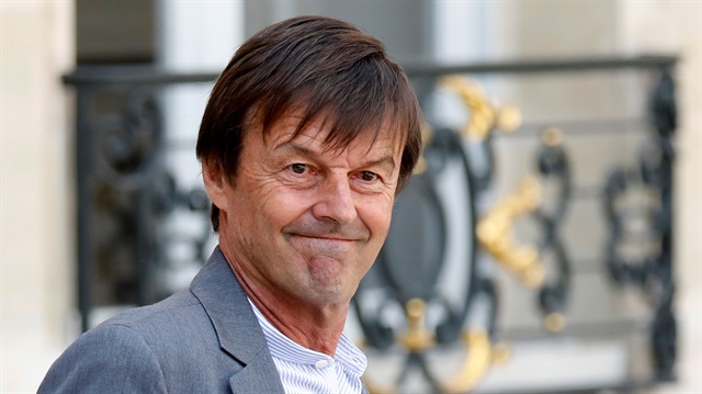 File photo: Nicolas Hulot, French Minister for the Ecological and Inclusive Transition, leaves after the first cabinet meeting after the summer break, at the Elysee Palace in Paris, France