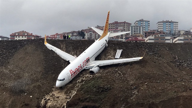 Trabzon'da pistten çıkan yolcu uçağı son anda denize düşmekten kurtulmuş ve facianın eşiğinden dönülmüştü.